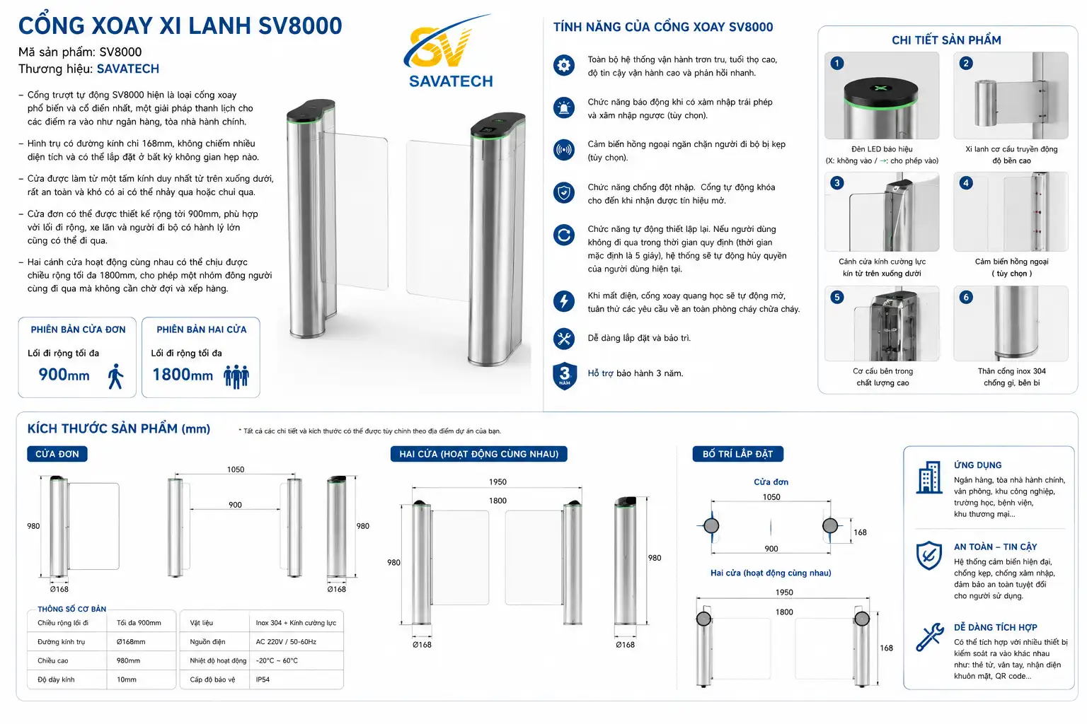 Cổng xoay xi lanh SV8000