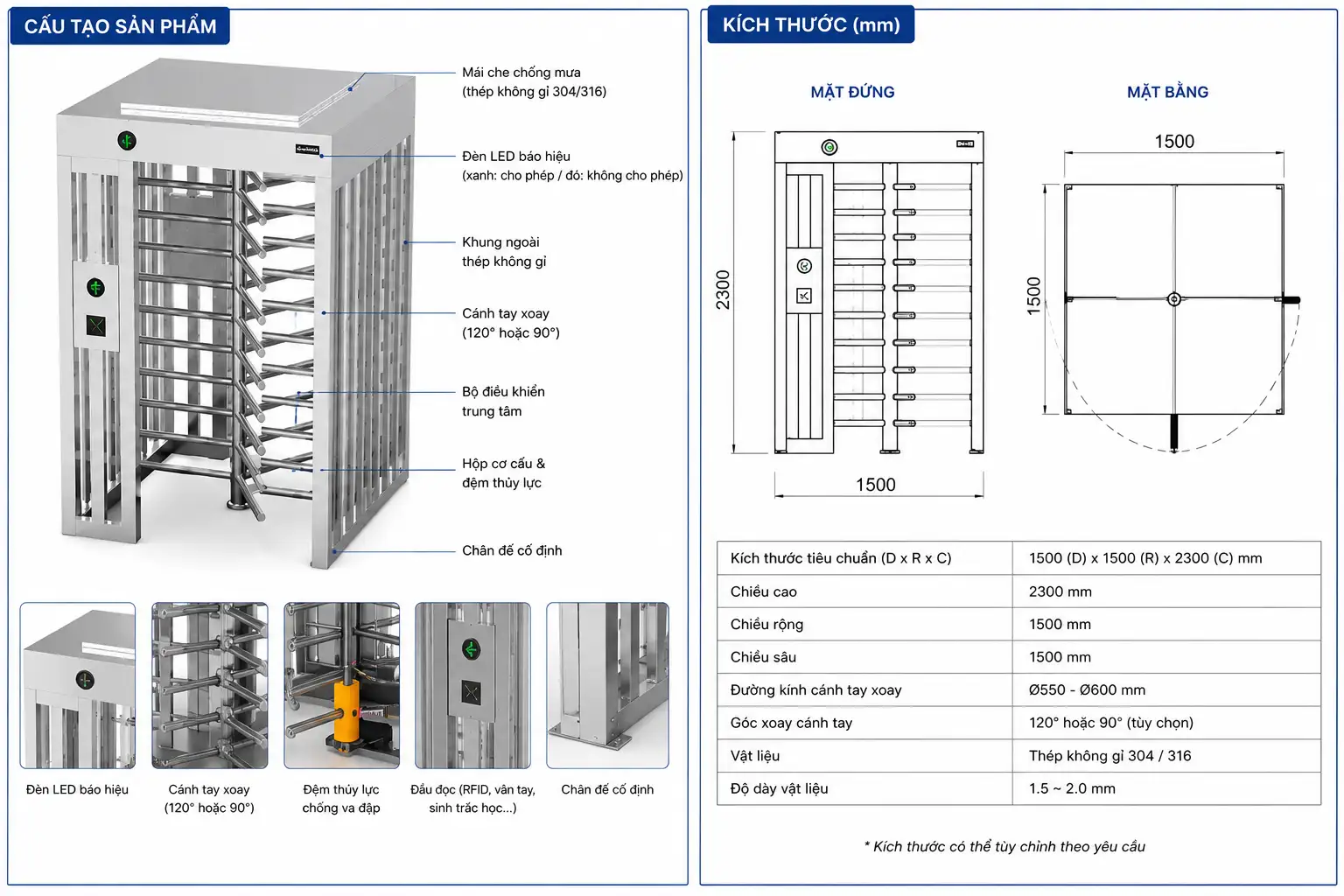 Cổng xoay toàn chiều cao SV401FS