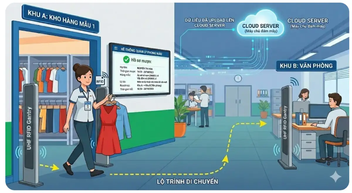 Giải Pháp RFID Quản Lý Phòng Mẫu Sản Xuất: Chìa Khóa Bảo Mật Bản Quyền Thiết Kế Và Tối Ưu Vận Hành Cho Ngành May Mặc, Giày Da Giải Pháp RFID Quản Lý Phòng Mẫu Sản Xuất: Chìa Khóa Bảo Mật Bản Quyền Thiết Kế Và Tối Ưu Vận Hành Cho Ngành May Mặc, Giày Da